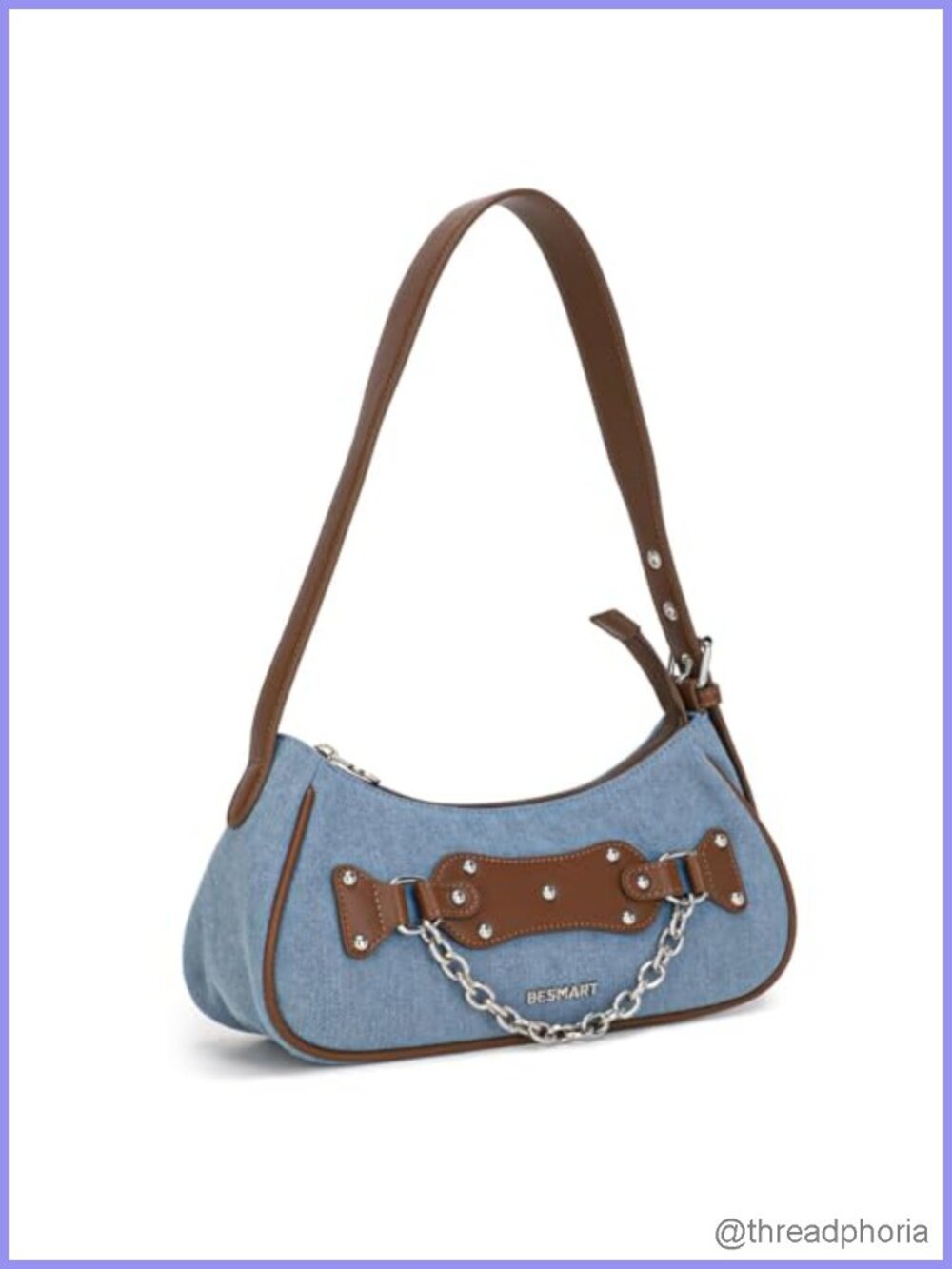 Quilted Denim Crossbody Bag PU Shoulder Bag for Women